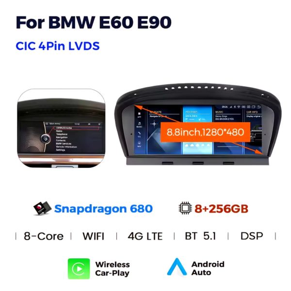 BMW 3 & 5 & 6 Series E60 E61 E63 E64 E90 E91 E92 2007 2012 Android Radio ------- 8.8 inch