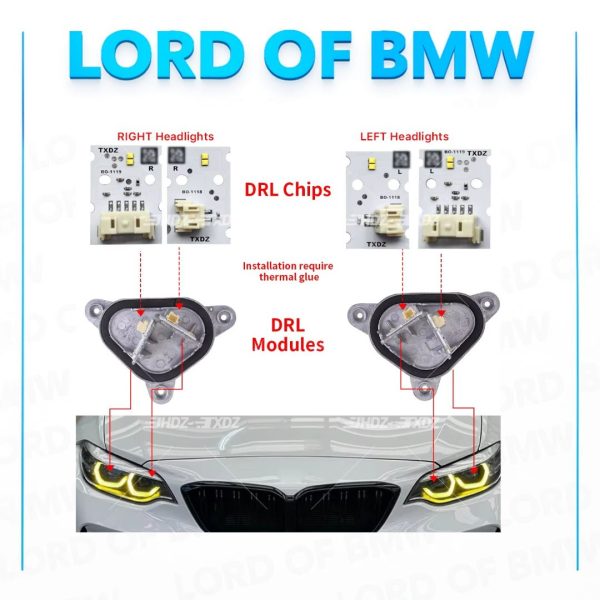 F23 F22 F87 LCI LED Yellow DRL Angel Eye