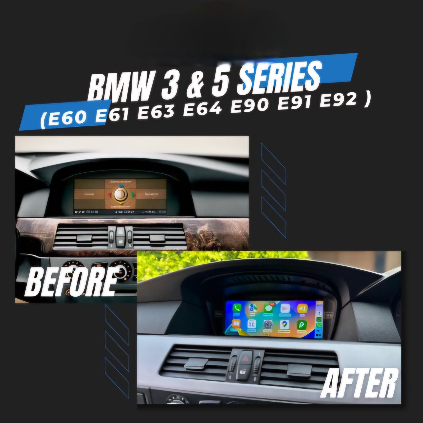 BMW 3 & 5 & 6 Series E60 E61 E63 E64 E90 E91 E92 2007 2012 Android Radio ——- 8.8 inch