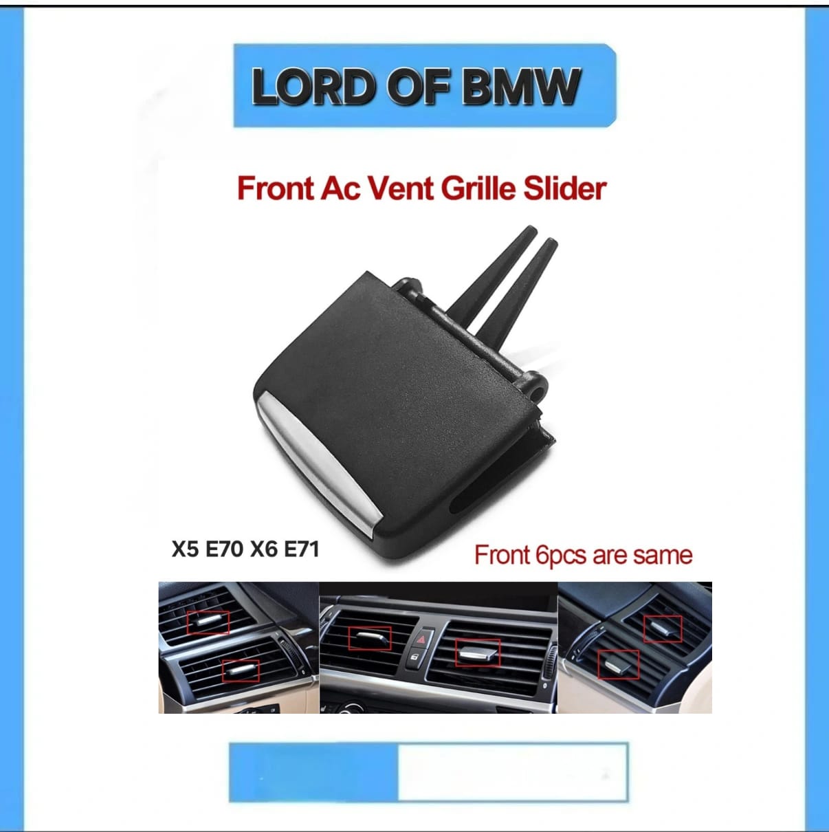 front ac vent grill slider ————-x5 e70 x6 e71